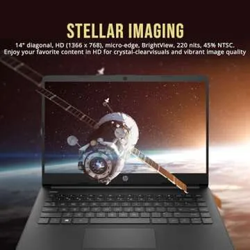 HP Stream 14" HD BrightView Laptop, Intel Celeron N4120, 16GB RAM, 288GB Storage (128GB eMMC + 160GB Docking Station Set), Intel UHD Graphics, 720p Webcam, Wi-Fi, 1 Year Office 365, Win 11 S, Black