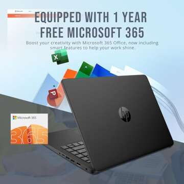 HP Stream 14" HD BrightView Laptop, Intel Celeron N4120, 16GB RAM, 288GB Storage (128GB eMMC + 160GB Docking Station Set), Intel UHD Graphics, 720p Webcam, Wi-Fi, 1 Year Office 365, Win 11 S, Black