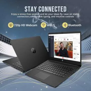 HP Stream 14" HD BrightView Laptop, Intel Celeron N4120, 16GB RAM, 288GB Storage (128GB eMMC + 160GB Docking Station Set), Intel UHD Graphics, 720p Webcam, Wi-Fi, 1 Year Office 365, Win 11 S, Black