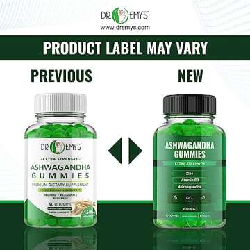 Dr. Emy's Ashwagandha Gummies Vitamin D, Zinc Citrate Boost Supplement Ashwa Gummy Women Men Vegan, Gluten Free, Restore, Rejuvenate, Recharge (2)