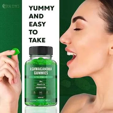Dr. Emy's Ashwagandha Gummies Vitamin D, Zinc Citrate Boost Supplement Ashwa Gummy Women Men Vegan, Gluten Free, Restore, Rejuvenate, Recharge (2)