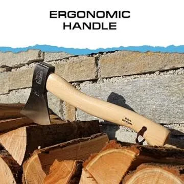 Prandi Axes German Style Hatchet 3.003.06.TH- 14.13" x 6" - Traditional Blade Forged Carbon Steel C45 with Hickory Handle - Camping Hatchet for Outdoor Activities - No Sheath Included