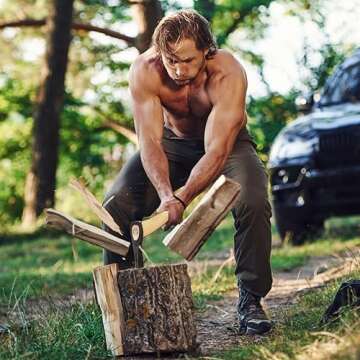 Prandi Axes German Style Hatchet 3.003.06.TH- 14.13" x 6" - Traditional Blade Forged Carbon Steel C45 with Hickory Handle - Camping Hatchet for Outdoor Activities - No Sheath Included