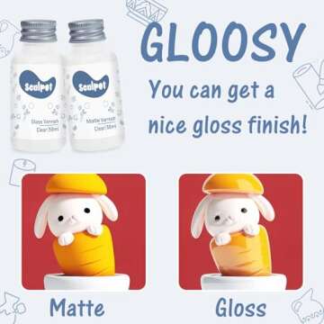 Air Dry Clay Glaze, Clay Varnish for Air Drying Clay, Clear Acrylic Varnish for Craft Pottery Waterproof & Matte Finish