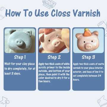 Air Dry Clay Glaze, Clay Varnish for Air Drying Clay, Clear Acrylic Varnish for Craft Pottery Waterproof & Matte Finish