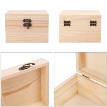 GNIEMCKIN Wooden Craft Boxes - 8 Pack DIY Storage Solutions