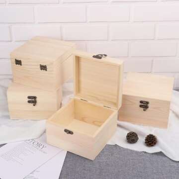 GNIEMCKIN Wooden Craft Boxes - 8 Pack DIY Storage Solutions