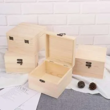 GNIEMCKIN Wooden Craft Boxes - 8 Pack DIY Storage Solutions