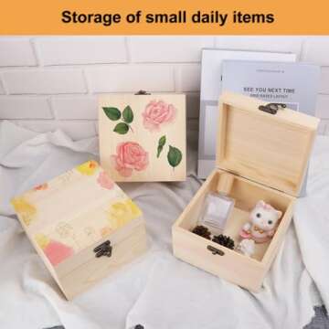 GNIEMCKIN Wooden Craft Boxes - 8 Pack DIY Storage Solutions