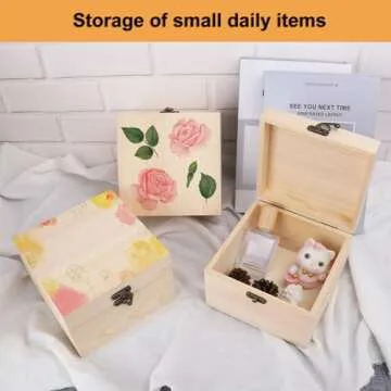 GNIEMCKIN Wooden Craft Boxes - 8 Pack DIY Storage Solutions