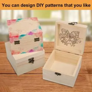 GNIEMCKIN Wooden Craft Boxes - 8 Pack DIY Storage Solutions