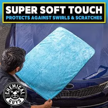 Chemical Guys Woolly Mammoth Large, Super Absorbent and Soft Microfiber Towels for Cars, Blue (36 x 25 inches)