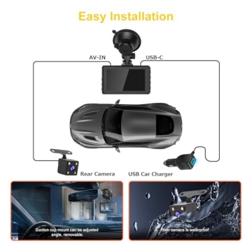 SPADE 2.5K Dual Dash Cam Night Vision Waterproof Rear Camera