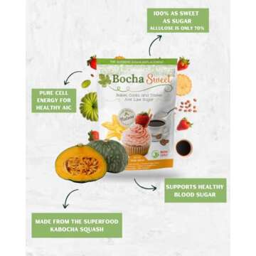 BochaSweet The Supreme Sugar Replacement (16 oz) - 1:1 Granular Sugar Substitute - Perfect for Baking, Keto-Friendly, Zero Glycemic, Non GMO, No Bitter Aftertaste