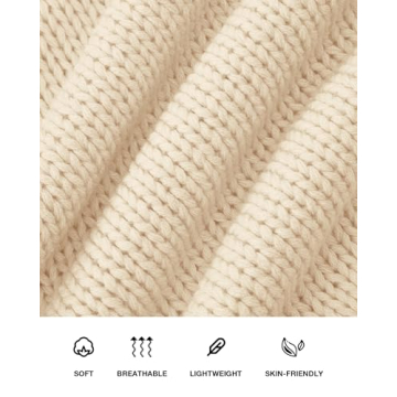 dowerme Women's Oversized Cardigan Casual Long Sleeve Open Front Drop Shoulder Cute Fall Sweaters Chunky Knit Outerwear(Beige,Small)