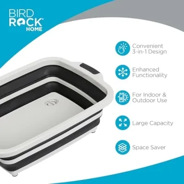 collapsible BBQ prep tub with cutting board