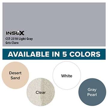 INSL-X CST231009A-01 TuffCrete Waterborne Acrylic Concrete Stain Paint, 1 Gallon, Light Gray, 128 Fl...