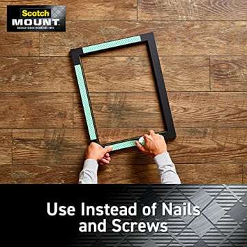 Scotch Indoor Mounting Tape 1-in X 50-in, White, Holds up to 10 lbs, 3-Rolls