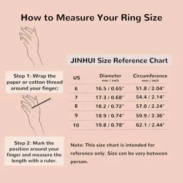 JINHUI Rings with Charms for Girlfriend, 6mm Heart Dangle Ring Graducation Gift 18k Gold Plated Ring Engraved Promise Ring Jewelry (Gold, 10)
