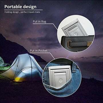 LEDHOLYT Foldable LED Desk Light, Slim Portable Rechargeable USB Table Light, Eye-Caring Aluminium Alloy Table Lamps,for Home, Reading, Studying, Work, Travel (Silver)