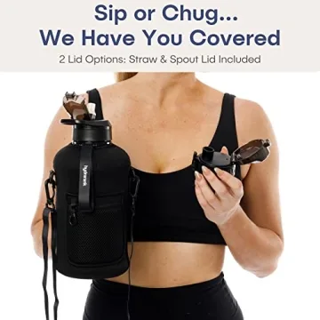 Half Gallon Water Bottle - BPA Free with Sleeves and Straps