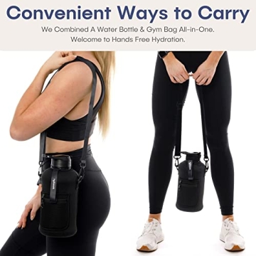 Half Gallon Water Bottle - BPA Free with Sleeves and Straps