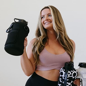 Half Gallon Water Bottle - BPA Free with Sleeves and Straps