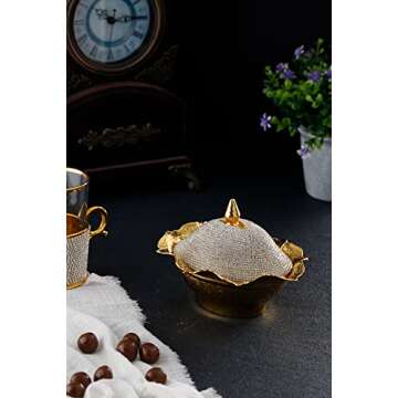 Elegant CopperBull Crystal Coated Brass Sugar Bowl