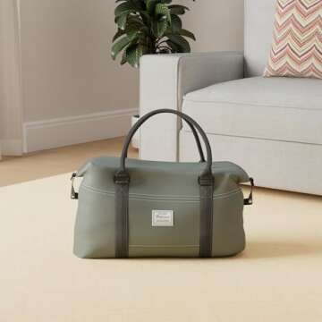 Travel Duffel Bag,Sports Tote Gym Bag,Shoulder Weekender Overnight Bag for Women