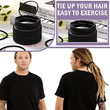 Dingion 150 Pcs Extra Long Hair Ties for Durable Use