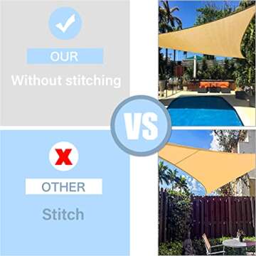 LOVE STORY 12' x 12' x 12' Triangle Straight Sides Sand Sun Shade Sail Canopy UV Block Awning for Outdoor Patio Garden Backyard