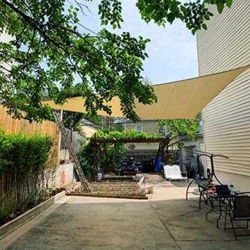 LOVE STORY 12' x 12' x 12' Triangle Straight Sides Sand Sun Shade Sail Canopy UV Block Awning for Outdoor Patio Garden Backyard