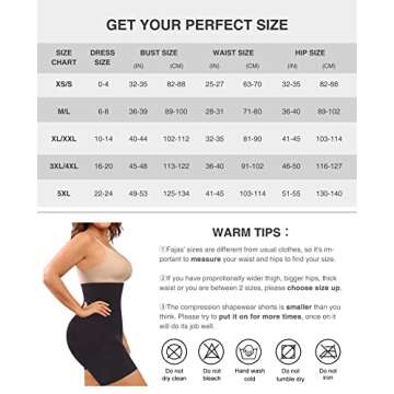 FeelinGirl Body Shaper Shapewear Shorts for Women Tummy Control Shapewear Mid-Thigh Butt Lifter Panties Black XL-XXL