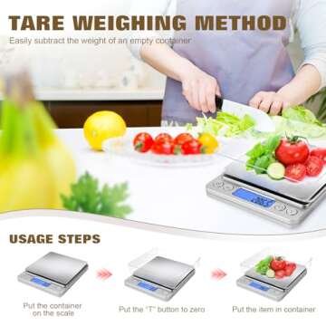 OGWAI Rechargeable Food Scale with Grams and Oz, Multifunction Kitchen Scale for Food - Small Kitchen Appliances