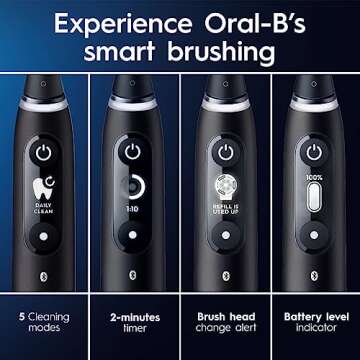 Oral-B iO Series 7G Rechargeable Electric Toothbrush with Visible Pressure Sensor to Protect Gums, 2 Min Timer, 5 Cleaning Settings, 2 Replacement Toothbrush Heads, and Travel Case, Blue