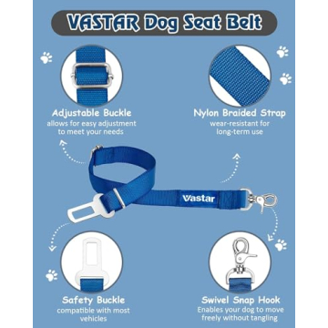 Adjustable Dog Seat Belt 2 Pack Safety Leash for Dogs