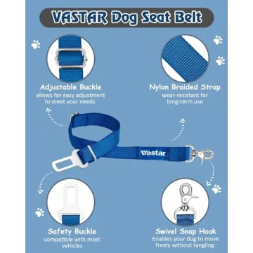 Adjustable Dog Seat Belt 2 Pack Safety Leash for Dogs