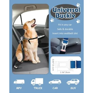 Adjustable Dog Seat Belt 2 Pack Safety Leash for Dogs