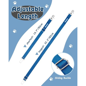 Adjustable Dog Seat Belt 2 Pack Safety Leash for Dogs