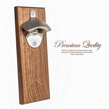 HostWel Magnetic Bottle Opener Wall Mounted and Cap Catcher made of Premium Stainless Steel - Unique...