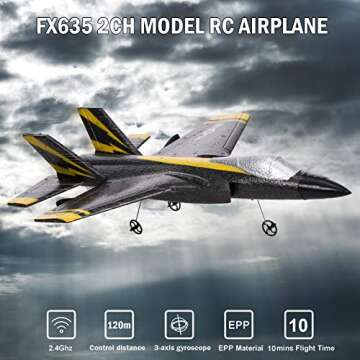 GoolRC FX635 RC Airplane - Ready to Fly, 2.4Ghz Remote Control with 3-axis Gyro