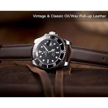 OTTOODY Leather Watch Bands Quick Release, Elegant Top Grain Leather Watch Straps for Men & Women, Choice of Color & Width - 18mm, 19mm, 20mm, 21mm or 22mm Wristbands Bracelet for Watch & Smartwatch