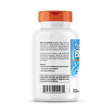 Doctor's Best MSM with OptiMSM, Non-GMO, Gluten Free, Joint Support, 1500 mg, 120 Tablets