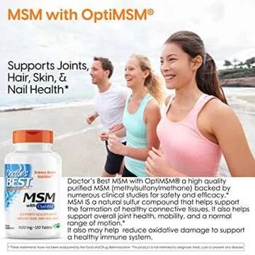 Doctor's Best MSM with OptiMSM, Non-GMO, Gluten Free, Joint Support, 1500 mg, 120 Tablets