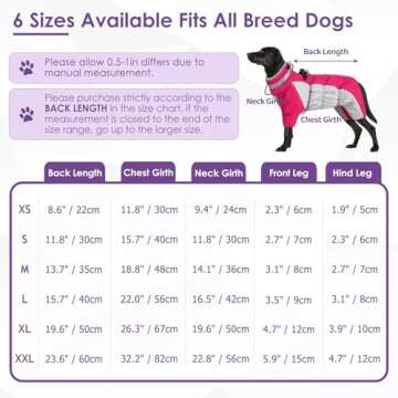 SUNFURA Four Legged Dog Coat Warm Fleece Dog Jacket, Reflective Turtleneck Dog Winter Coats with Har...