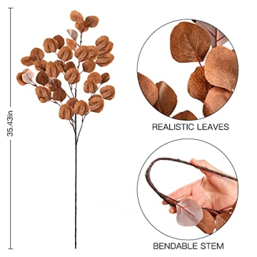 Sggvecsy 6 Pcs Fall Eucalyptus Stems for Autumn Decor