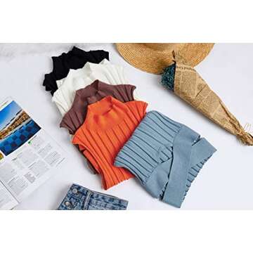 Meilidress Stylish Ribbed Mock Turtleneck Crop Top