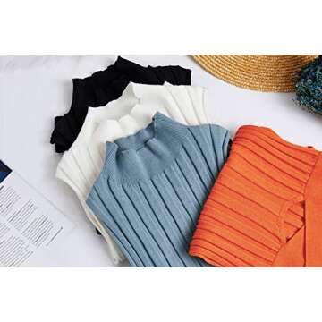 Meilidress Stylish Ribbed Mock Turtleneck Crop Top