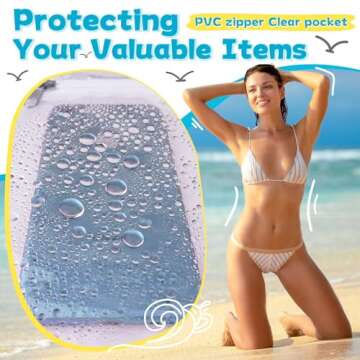 Yeendibo XX-Large Mesh Beach Bag Tote - with 9 Pockets for Family Vacation/Travel & Beach Essentials, with Clear Inner Zipper Pocket,Black…