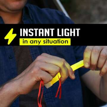 Bright Emergency Glow Sticks for Camping & Survival